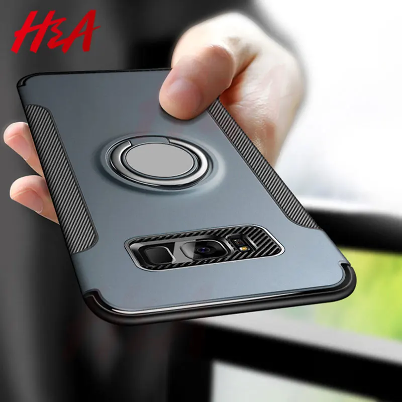

H&A Luxury Holder Stand Case For Samsung Galaxy S8 S9 Plus s7 Armor Cover For Samsung Note 8 S7Edge Holder Shockproof Phone Case
