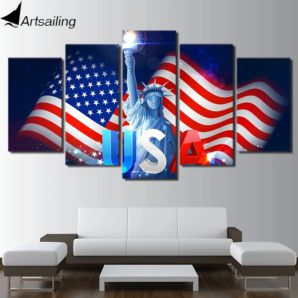 ArtSailing HD Printed Independence Day USA Painting Canvas Print room