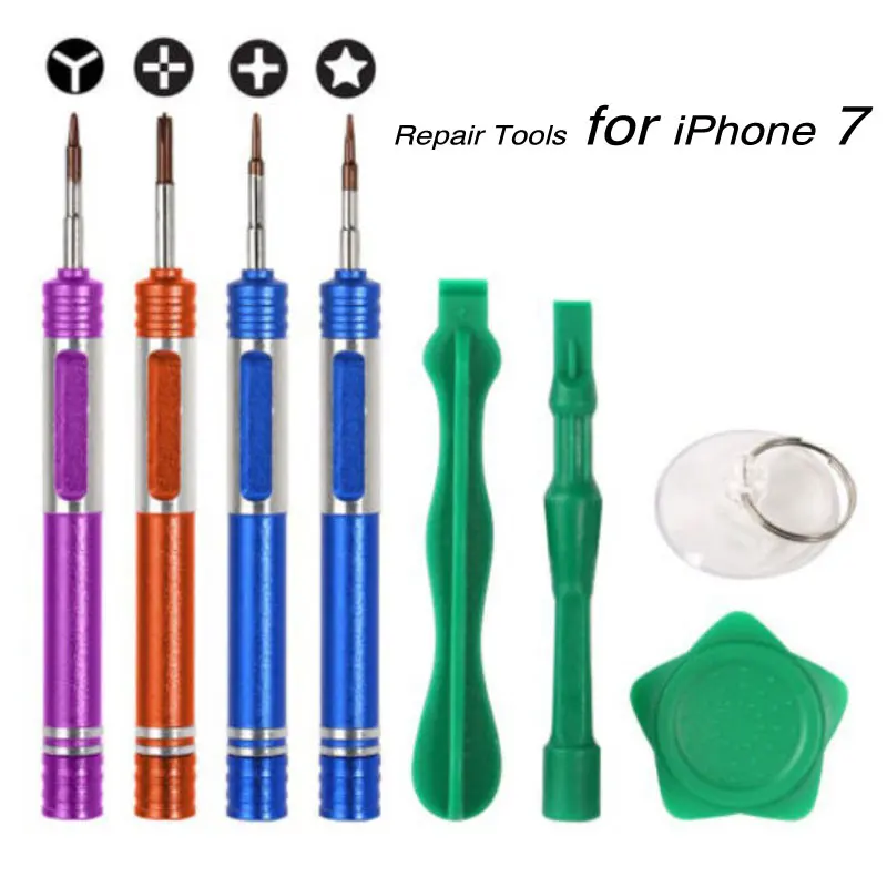 

Professional 8 in 1 Cell Phones Opening Pry Repair Tool Kits Smartphone Screwdrivers Tool Set For iPhone 7