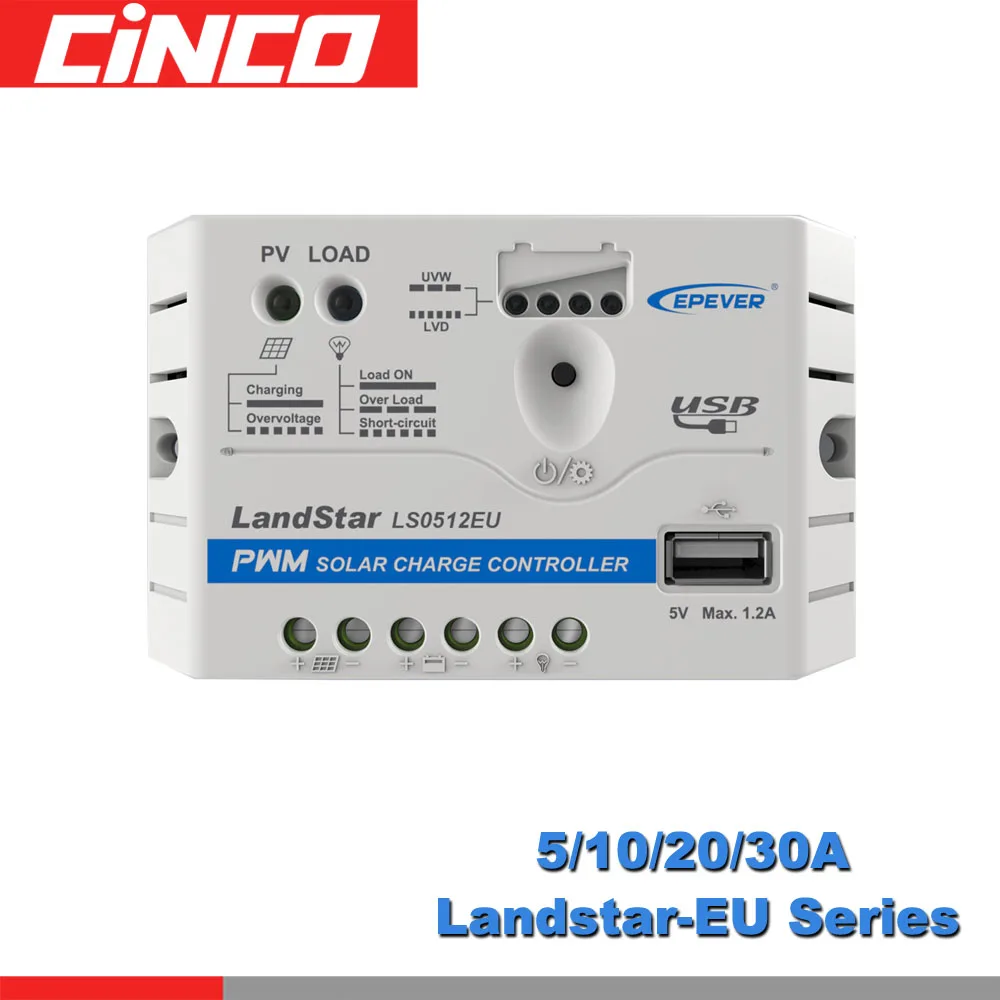 

5/10/20/30A Landstar LS0512EU LS1210EU LS1024EU LS2024EU LS3024EU Solar Charge Controller Epsolar charger Regulators 5V USB