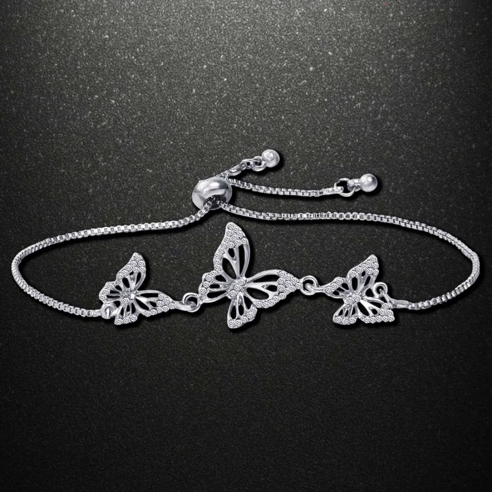 Butterfly silver bracelets