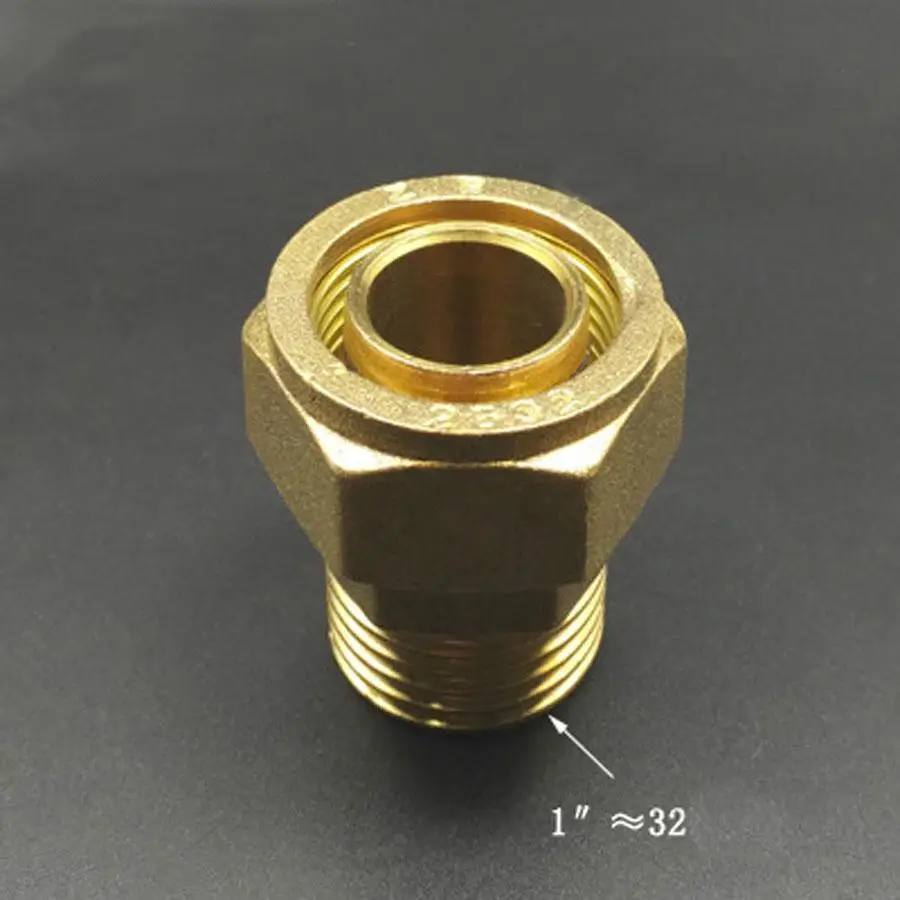 DN25 1" BSP Male Fit 26/32mm ID/OD PEX AL PEX Tube Brass Pipe Fitting