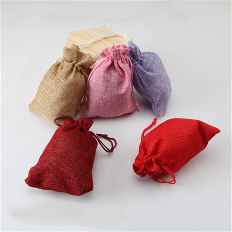 

Jewelry Bags Jute Drawstring Bag Bead Packaging Bags Gift PouchesADS