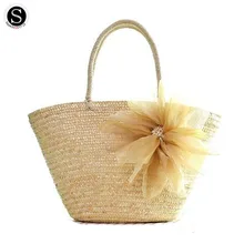 SENKEY Стиль Для женщин сумка Роскошные соломы Ткань Цветы серии цветы пляж ротанга дизайнерские сумки Сумки Для женщин известных брендов