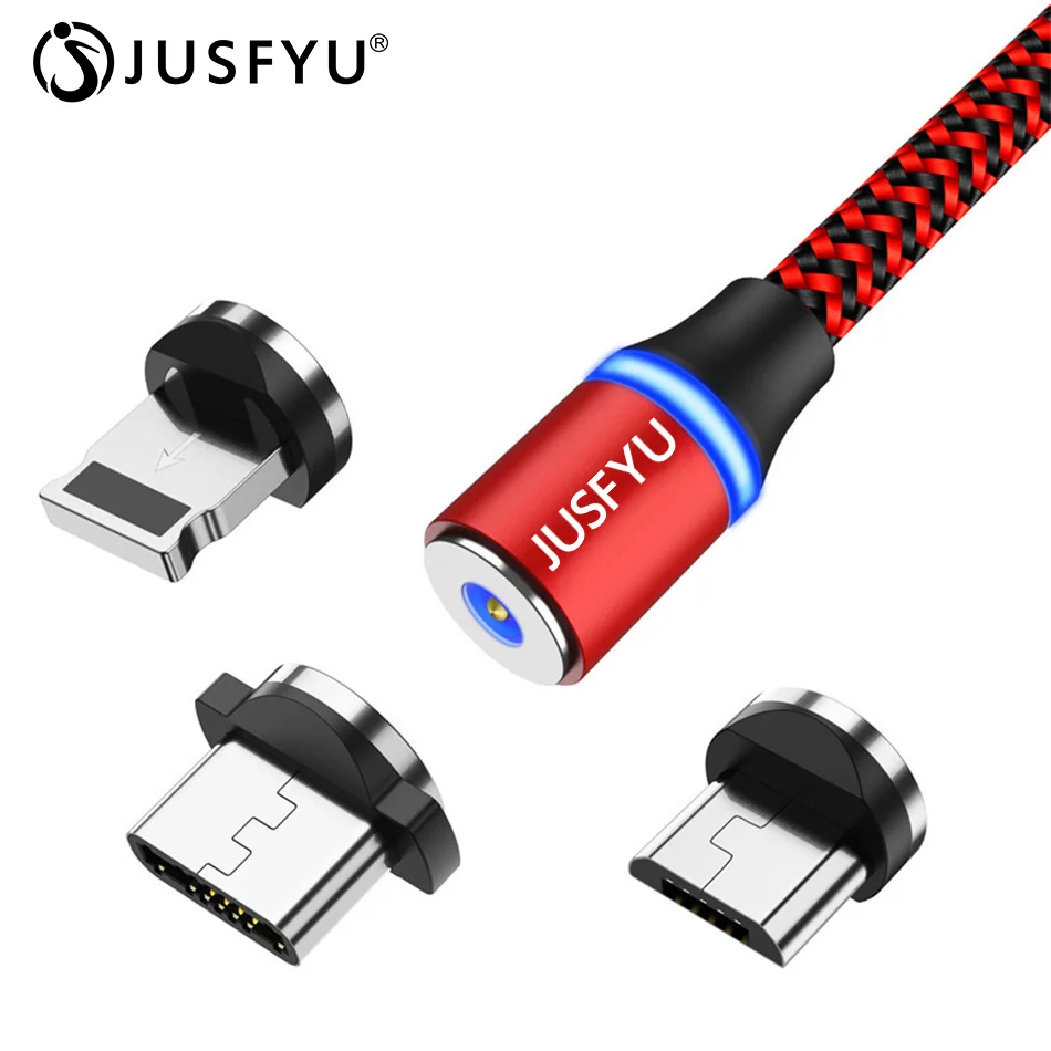 1 м 2 Магнитный Micro USB кабель Тип C светодиодный магнитный шнур для зарядного