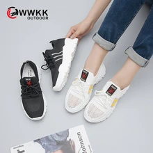 WWKK/женские кроссовки; прогулочная дышащая сетчатая женская повседневная обувь для путешествий на шнуровке; массивная женская спортивная обувь; zapatillas mujer