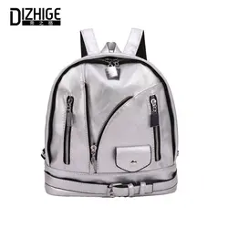 DIZHIGE модного бренда искусственная кожа Для женщин рюкзаки нить школьные сумки для подростка Роскошные одежда в стиле пэчворк рюкзаки Для