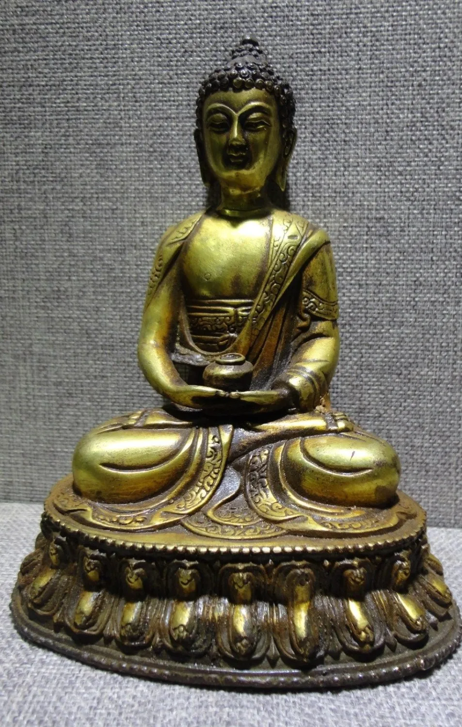 

004234 Wonderful Rare Tibetan Buddhism Gilded Bronze Buddha Statue