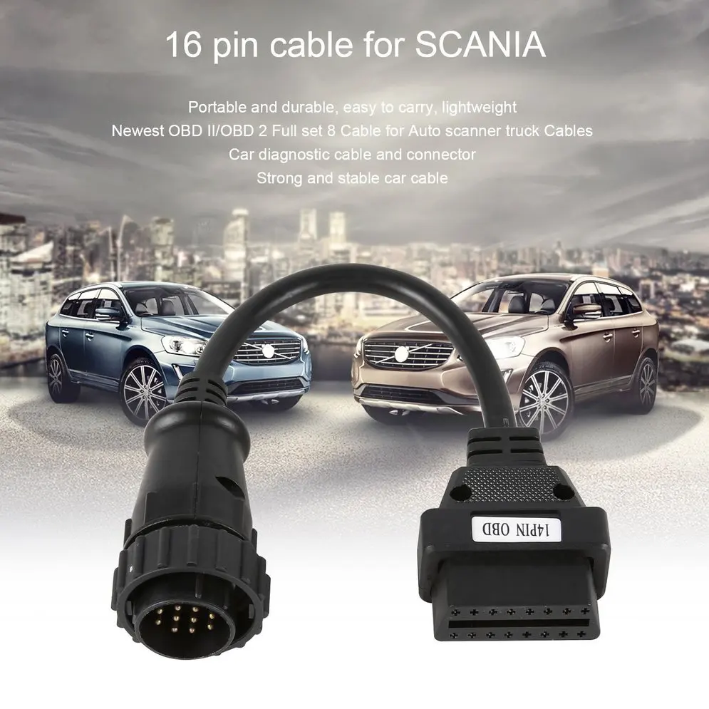 

8pcs Full Set Truck Cables for OBD2 OBDII Trucks Diagnostic Tool Connect Cable Adapter for Truck Scanner for Pro Truck Cables