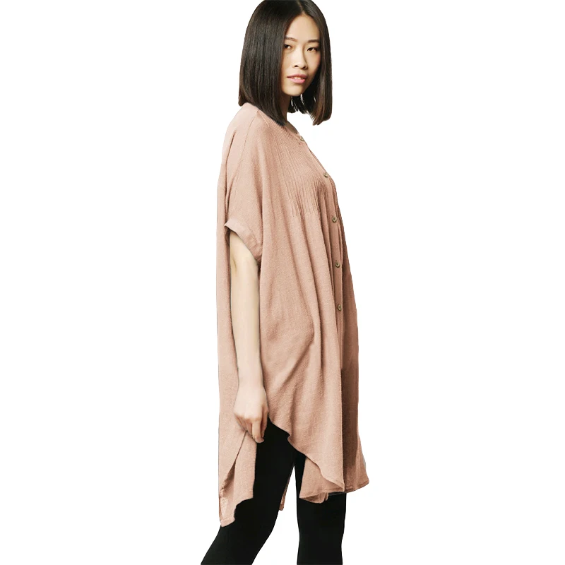 3XL 4XL 5XL Plus Size Vintage Tunic Women Blouse Shirt Pleated Buttons Low High Irregular Hem Split Half Sleeve Loose Long Tops 3XL 4XL 5XL Plus Size Vintage Tunic Women Blouse Shirt Pleated Buttons Low High Irregular Hem Split Half Sleeve Loose Long Tops