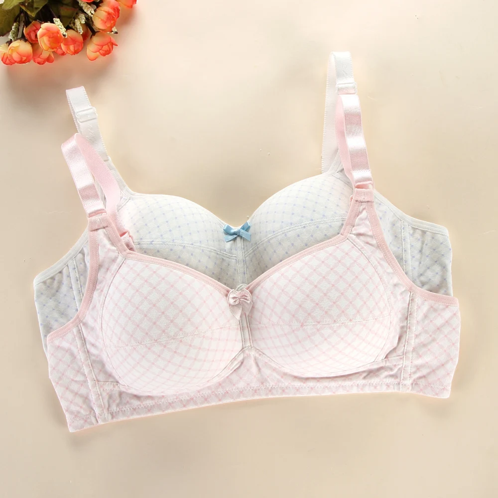 High Quality Young Girl Bra Cotton Underwear Brassiere FilleTraining Bra Plaid Teen Bras Lingerie For Girls PubertySN0054