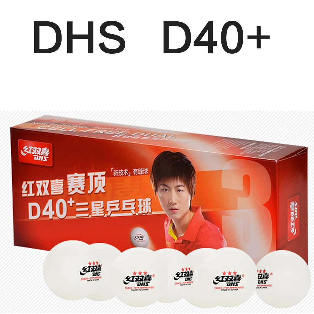 

Original DHS 3 Star Tournament New Material Seamed D40+ PP Ball Table Tennis ball / ping pong ball 4packs/lot Free Shipping