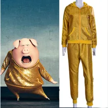 Косплэй петь золотой свиньи боб костюм человек толстовка Костюмы одежда для сцены костюмы Необычные платье Хэллоуин равномерное