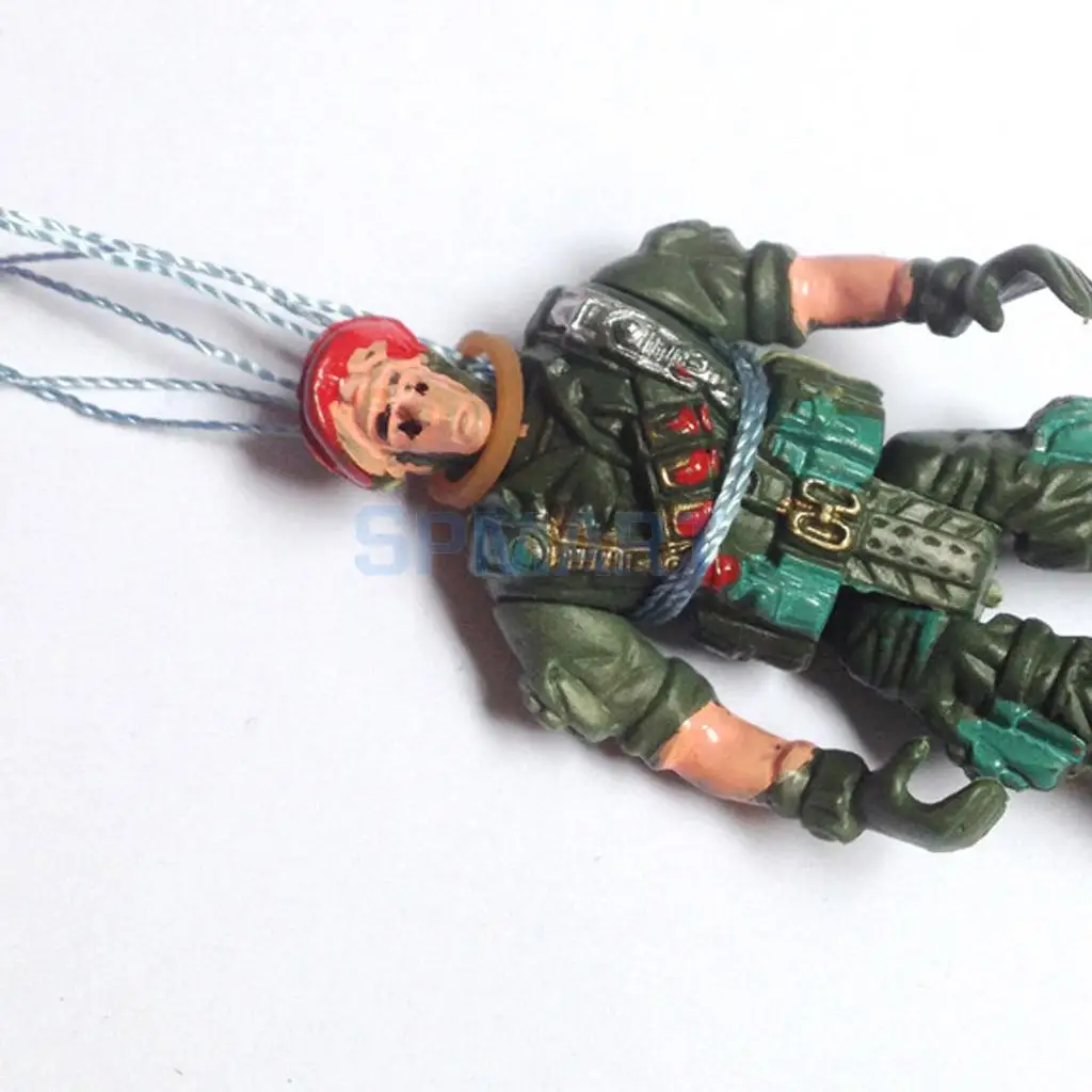 5pcs Plastic Military Playset Toy 9cm Paratroopers with Parachute Soldier Action Figures Kids Toy
