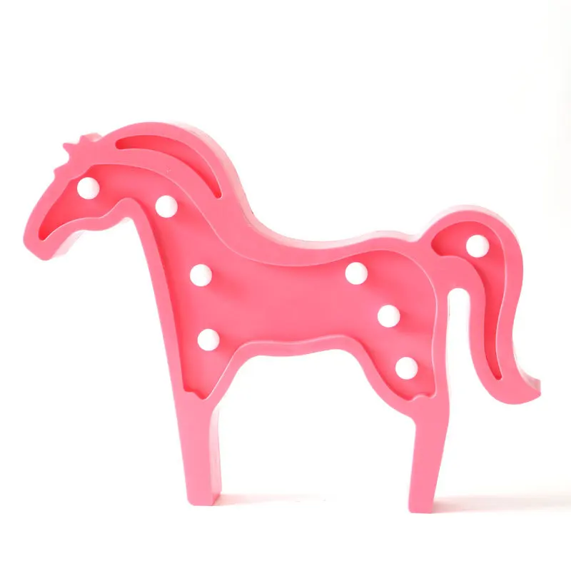 Милый светодиодный 3D светильник в виде слона, ночник, милый Единорог, детский светодиодный светильник в подарок, Игрушки для маленьких детей, декоративная лампа для спальни, IY304103 - Испускаемый цвет: Pink Horse