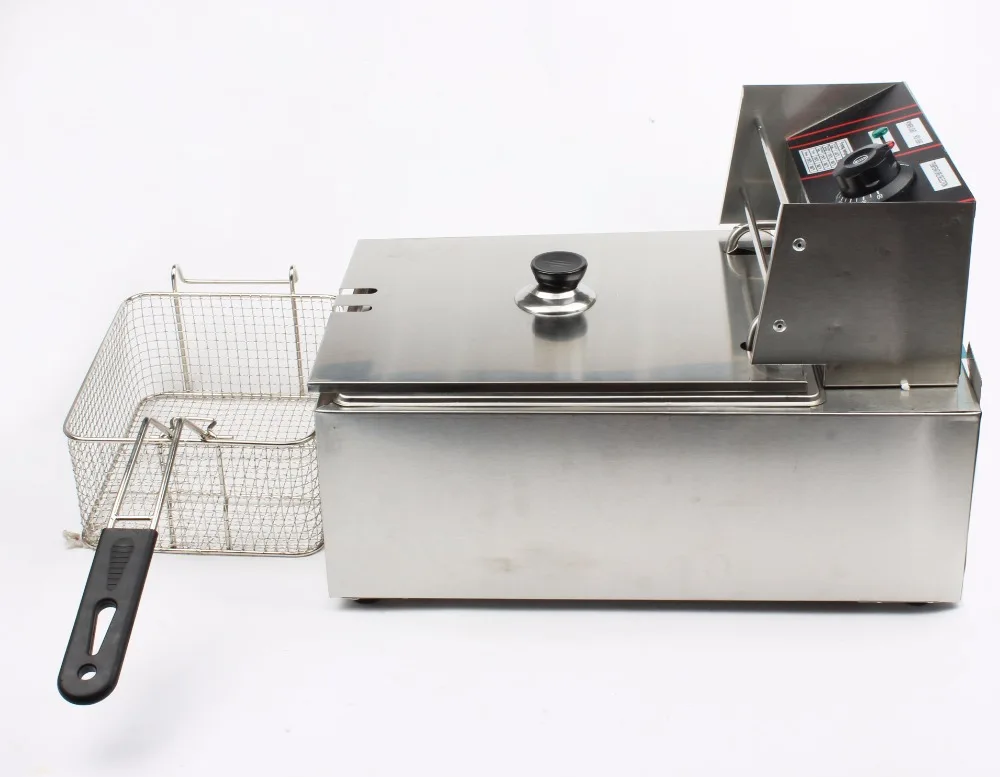 DMWD электрическая фритюрница многофункциональная Коммерческая нержавеющая сталь гриль печь курица картофель фри Обжарка на масле машина горячий горшок 6L