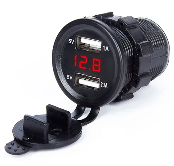 

by DHL/Fedex 200pcs dual USB car cigarette charger 3.1A 12v/24v cigarette lighter motorcycle voltage monitor cigarette socket