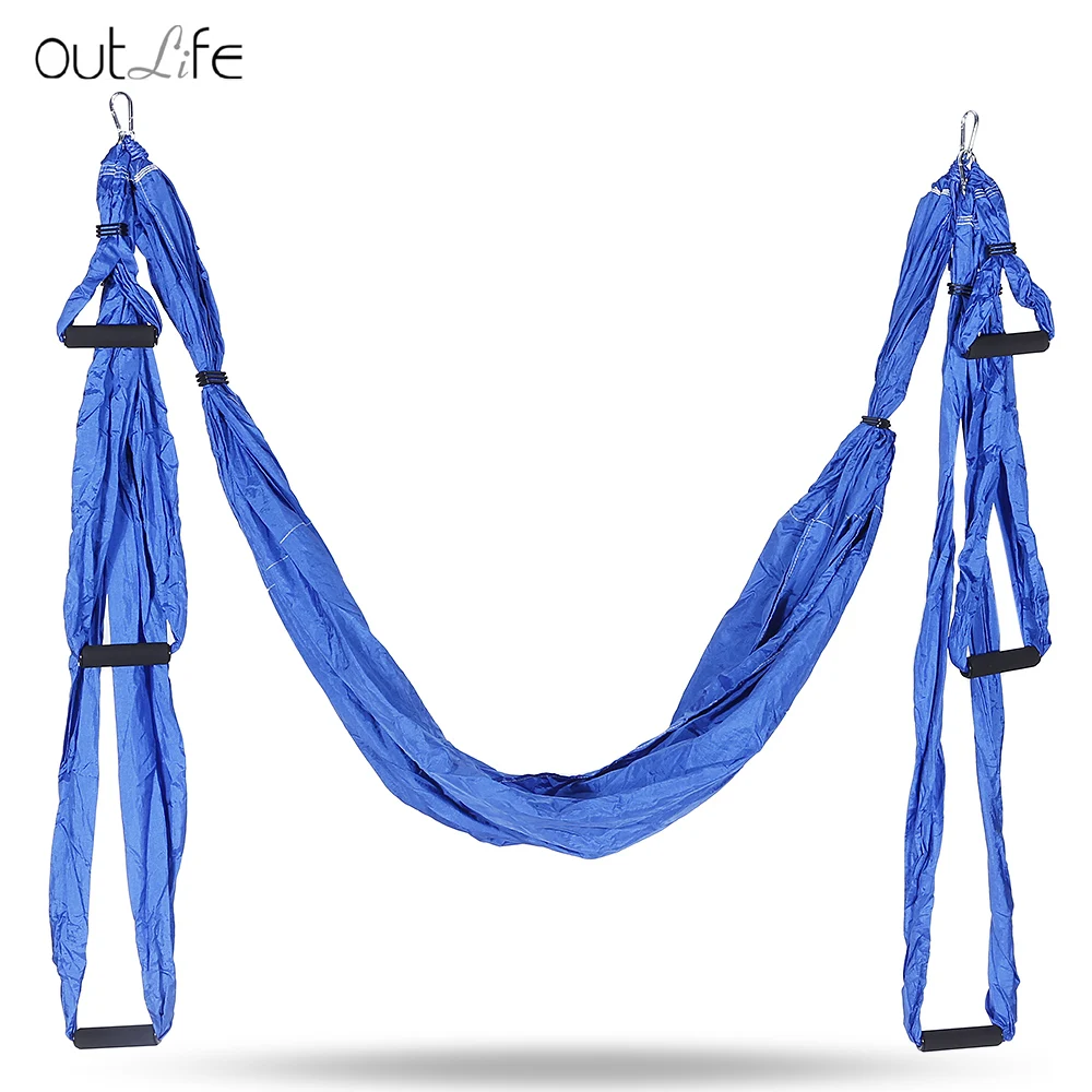 Sapphire Blue Outlife антигравитационный Воздушный Гамак для йоги, Парашютная ткань, декомпрессионная инверсия, гамак для йоги, оборудование для Пилата, коррекции фигуры - Цвет: Sapphire Blue