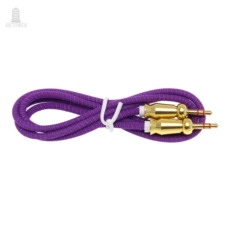 100pcs Audio Jack 3 5 mm Male to Male Cloth Round gourd Audio Aux Cable For iPhone Car Headphone Speaker Wire Line Cord cheap