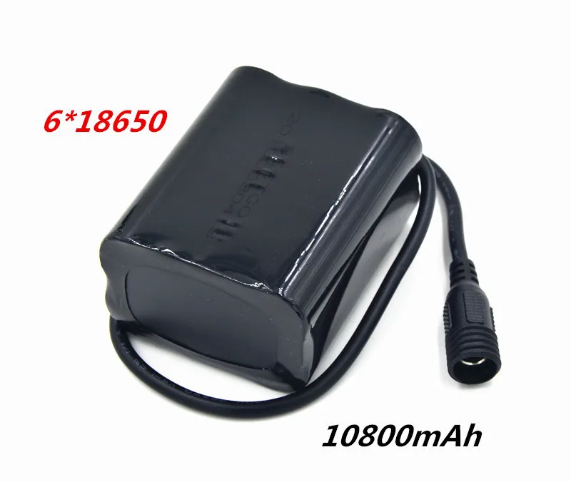 8,4 V 10800mAh 6x18650 Аккумуляторный блок для светодиодных велосипедных фонарей с аккумуляторной сумкой