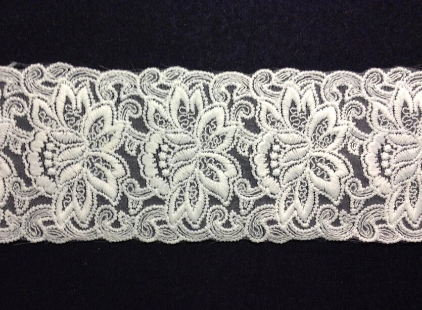 

6cm net base polyester embroidery lace trim,high quality Eco-friendly soft touch flower lace trimming,XERY-LH050535