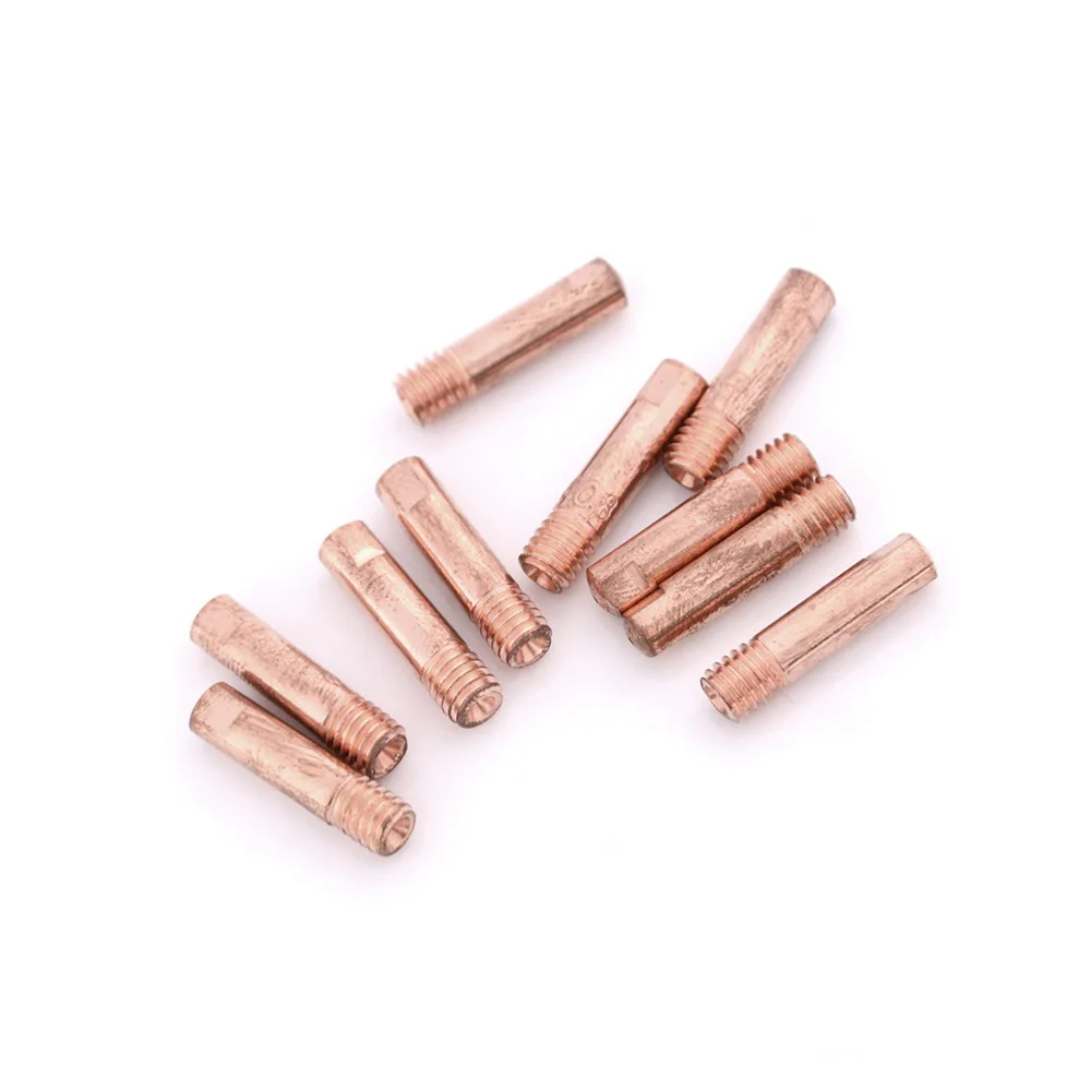 10pcs Weld Torch Contact Tips Mig Mag Welding Gas Nozzle Gold 15AK-0.8mm Hot Sale | Инструменты
