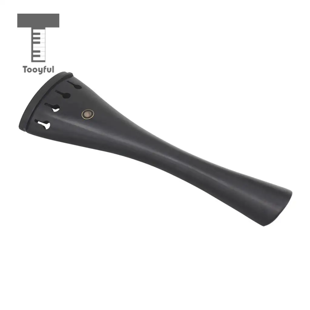 Tooyful Handmade Ebony Cello Harp Tailpiece Wood Tailpiece for 3/4 4/4 Cello Black