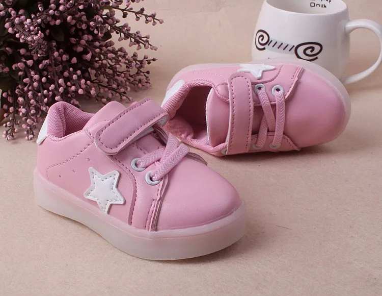 J Ghee Fashion LED Light Stars Kids Shoes For Baby Boy Girl Children's Casual Sneakers Boys Girls Soft Anti-slip Sports Shoes