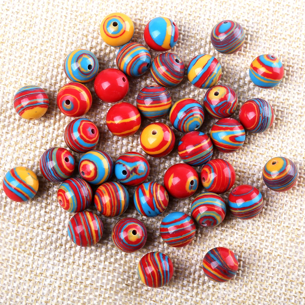 

Approx 40pcs/String10mm Natural Stone Bead Handmade Accessories Spacer Loose Hole Bead For Kids Bracelet Necklace Jewelry Making