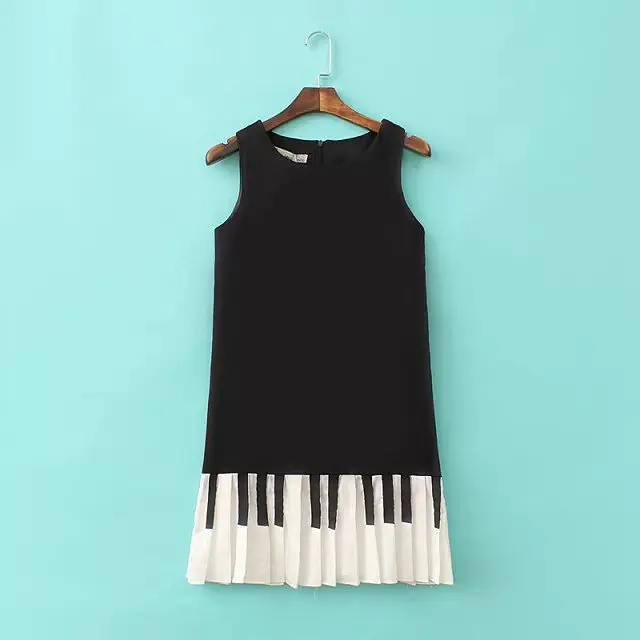 free shipping women summer dress 2015 brief black and white Piano keys