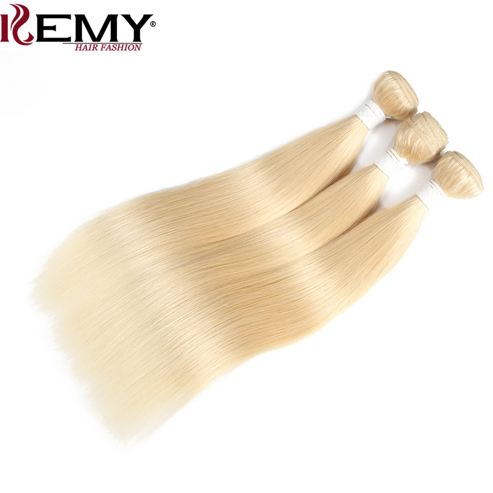 613 медовые пучки светлых волос с фронтальной бразильской прямой Remy человеческих волос пучки 3/4 пучков с закрытием kemy Hair