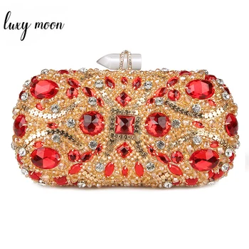 

100% Handmade Socialite Evening Bags Luxury Diamond Ladies Clutch Bag Black Red Silver Women Purse special Party Clutch