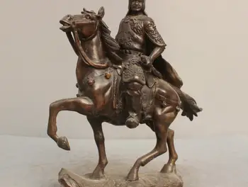 

14'' China Art Deco Sculpture Warrior Cavalier Knight Bronze Statue