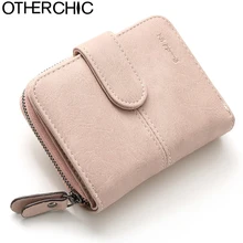 OTHERCHIC Nubuck Leather Women Short Wallets Ladies Fashion Small Wallet Coin Purse Female Card Wallet Purses Money Bag 6N08-15