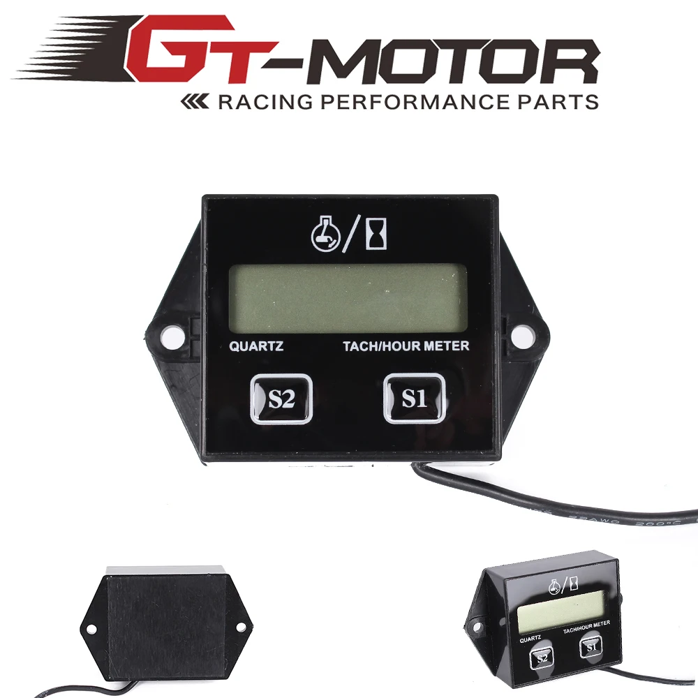 LCD Display Digital Tach Hour Meter Tachometer Gauge Replaceable