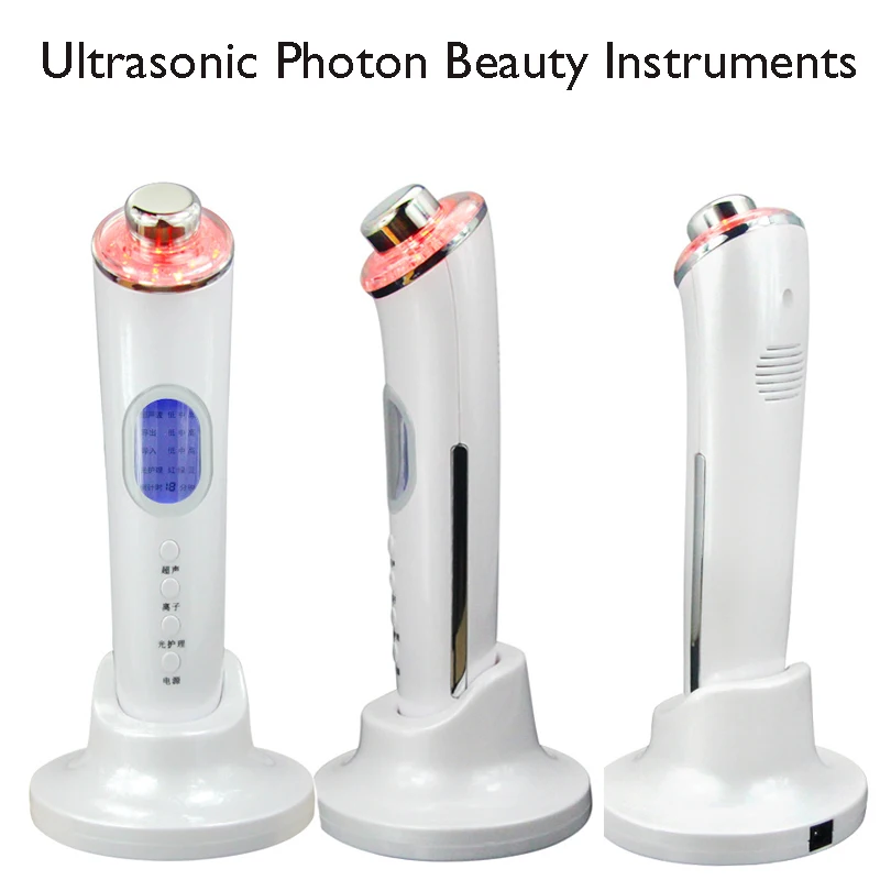 Handheld Bio Photon Light Galvanic Face Body Skin Care Deep Pores Clean