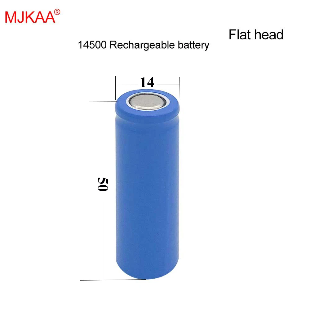 

14500 1200mAh 3.7V Flat Rechargeable Power High Discharge Bank Lithium Battery