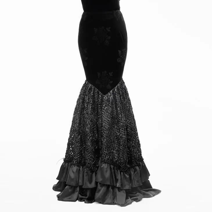 

Eva Lady Women's Goth Fishtail Skirt ESKT013