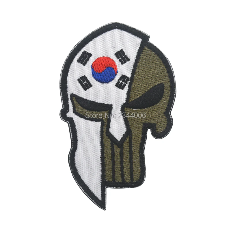

South Korea's Flag Molon Labe Embroidery Patch Embroidered Patches Military Tactical Armband Fabric Sticker Sewing Applique