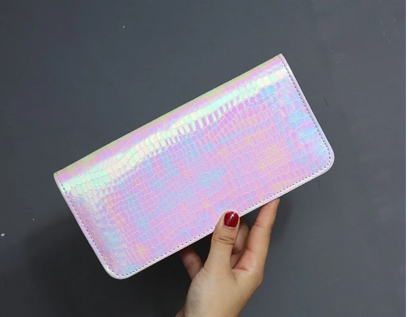 

Fashion Alligator Women Laser PU Leather Wallets Coin Phone Pocket Card Holder Long Purses Female Clutch Money Bags D464