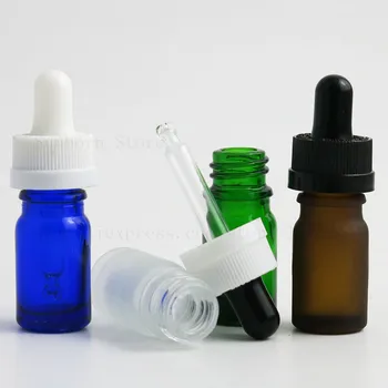 

5ml Amber Clear Glass Dropper Bottle Refillable Oil Essential Aromatherapy Perfume Container Liquid Pipette Bottle 20pcs