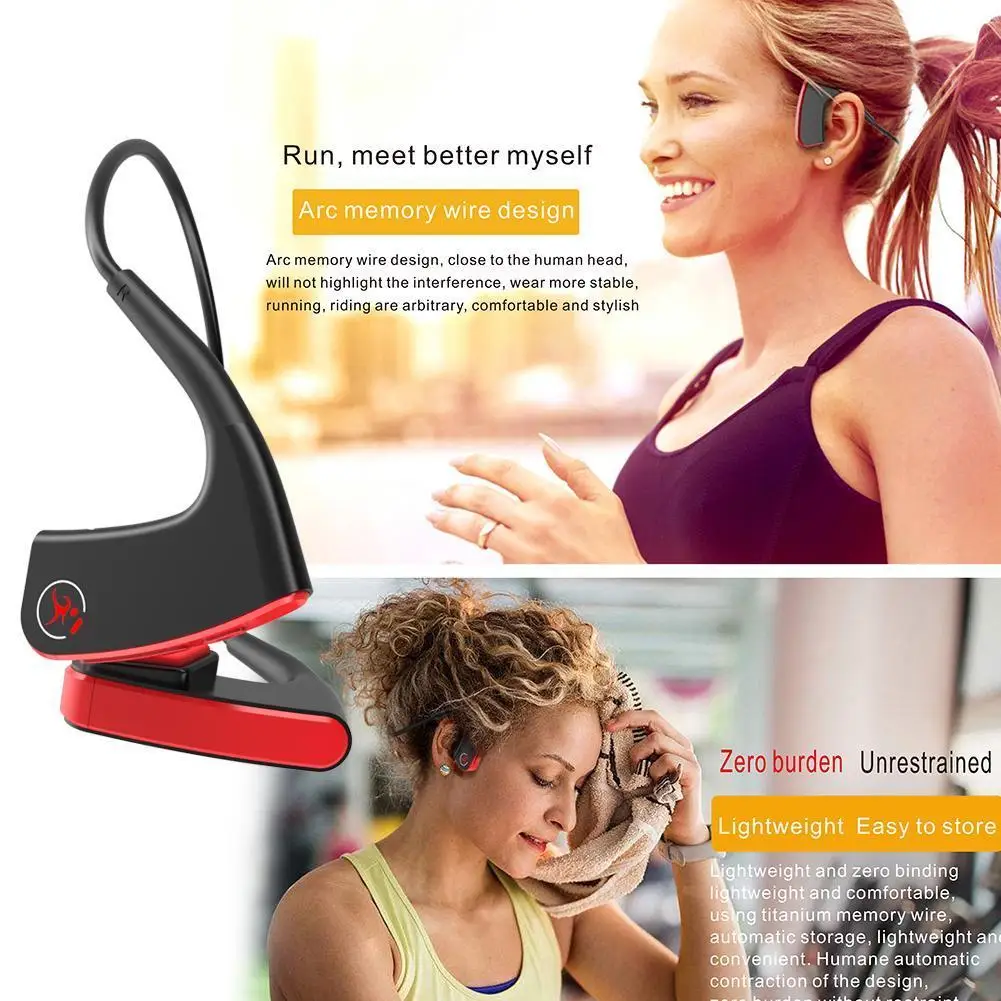 

E1 Bone Conduction Headphone Bluetooth Earphones Wireless Sport Headset JUN6