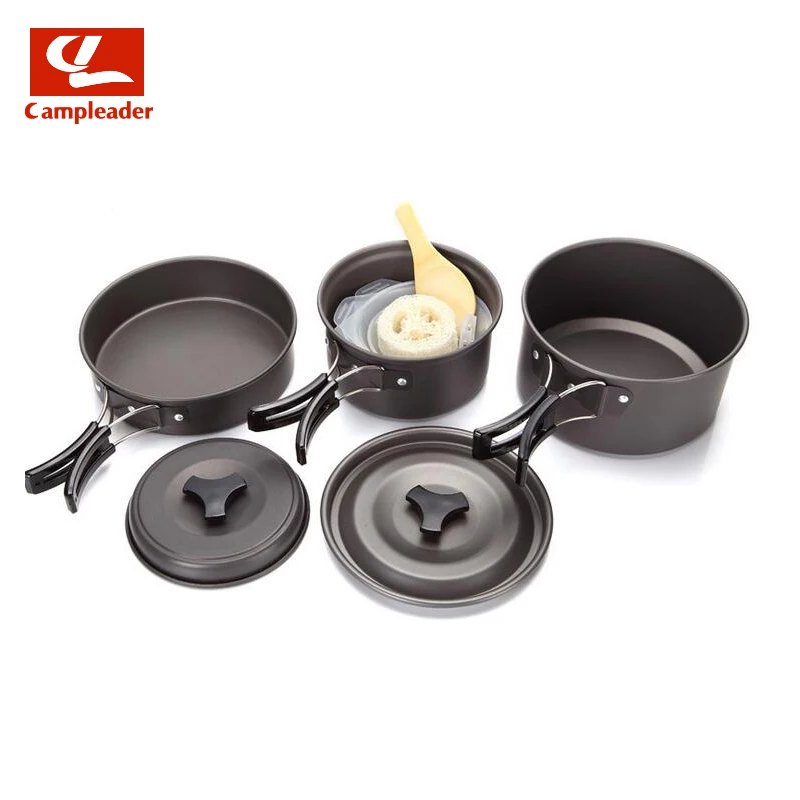 

2-3 Person Non-stick Picnic Pot And Pan Camping Pot Sets Outdoor Folding Cookware 9 in 1 sets for Outdoor Picnic CL090
