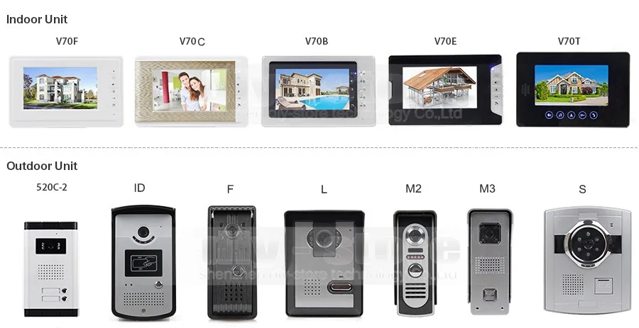 DIYSECUR 7 дюймов Цветной tft LCD Дисплей Видео-Телефон Двери Видео Домофон Дверной Звонок 700 700tvline HD ИК Ночного Видения Камеры 1V3