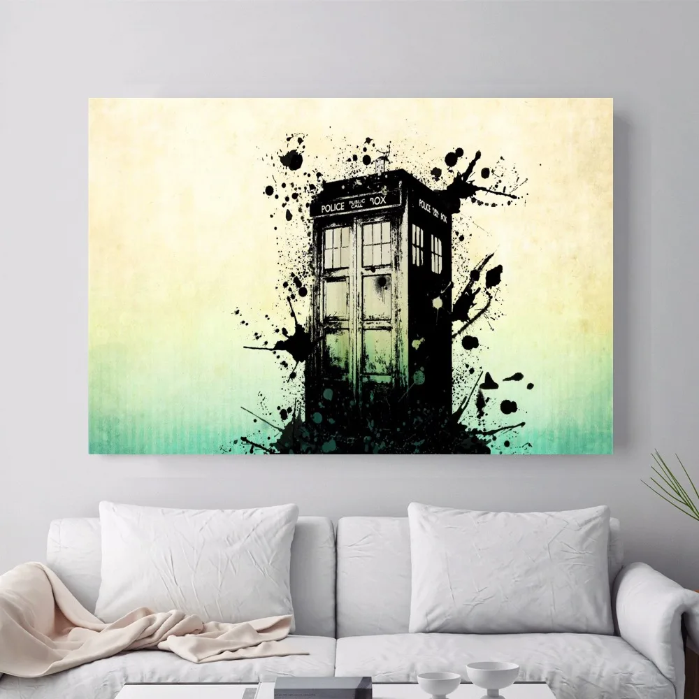 Doctor-Who-Police-Box-Artwork-Canvas-Art-Print-Painting-Poster-Wall-Pictures-For-Living-Room-Home
