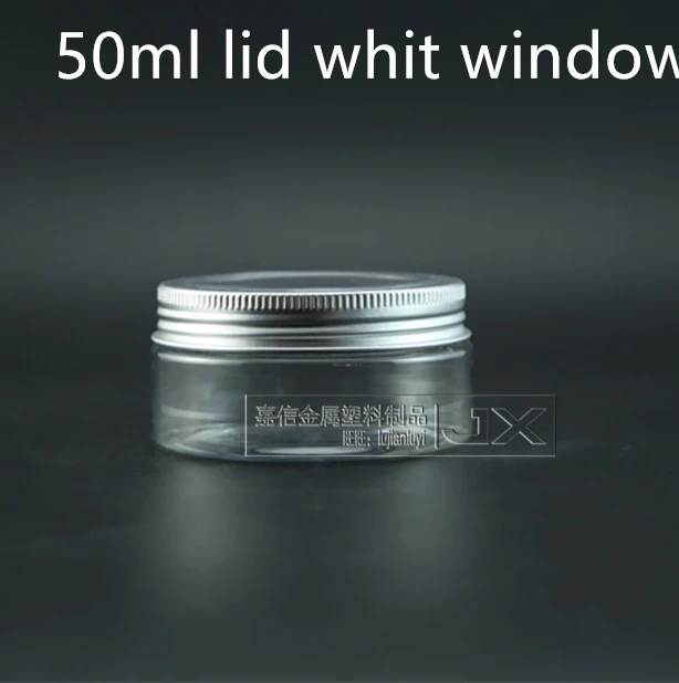 50 мл 100 мл 250 мл Пустые Ясно Пластик упаковка бутылки банку серебряной крышкой с окном косметические контейнеры 30 шт - Цвет: 50ml lid window