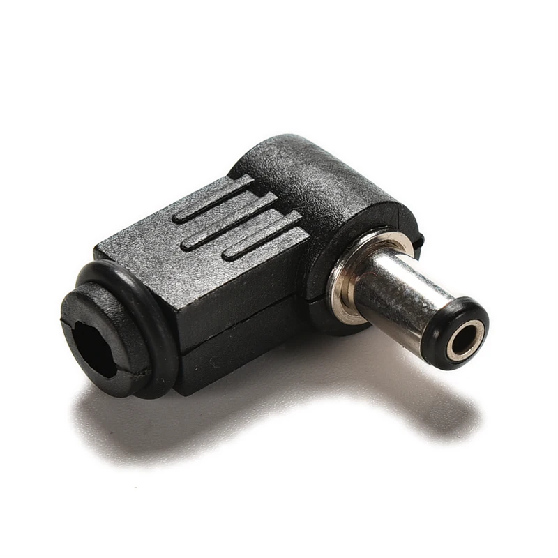 Cabo de Alimentação 90 Graus Ângulo Direito Macho Tomada Cabo de Solda Ponta Conector do Adaptador 2.1x5.5 mm 2.1 mm 10 Pcs Preto dc - Imagem 3