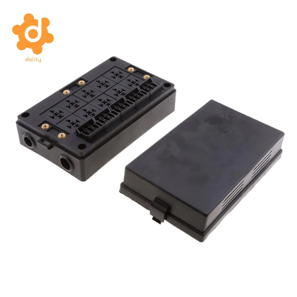 Car 18-Way Blade Fuse Holder 10-Way Relay Socket Fusebox Distribution Block