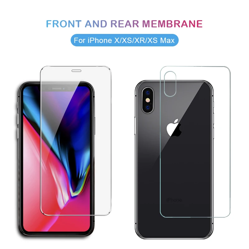 Один комплект 2.5D прозрачный для iphone x xr xs max протектор экрана Передняя и задняя