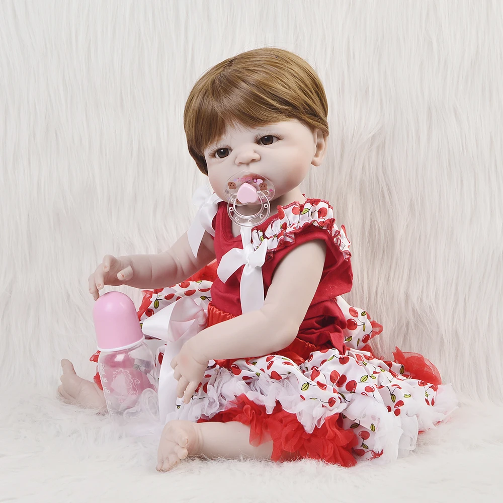 55 см полностью силиконовый reborn baby 22 дюймов Реалистичная белая кожа bebe игрушка для